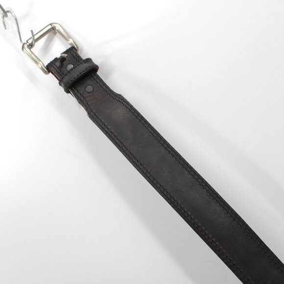 R.G. BULLCO U.S.A. Leather Belt Black Removable Brass Buckle Men's Unisex Sz 50 - Picture 6 of 12